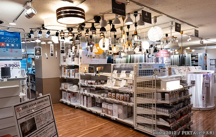 ニトリの商品の売り場の写真