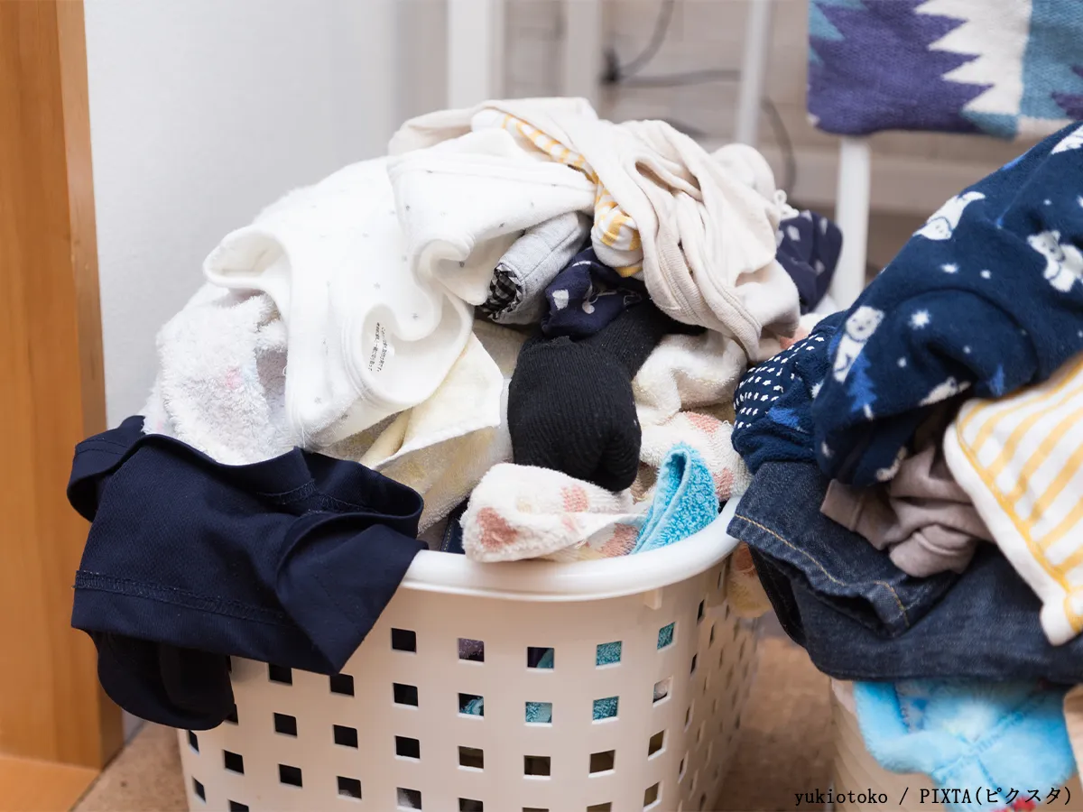 大量の洗濯ものの写真