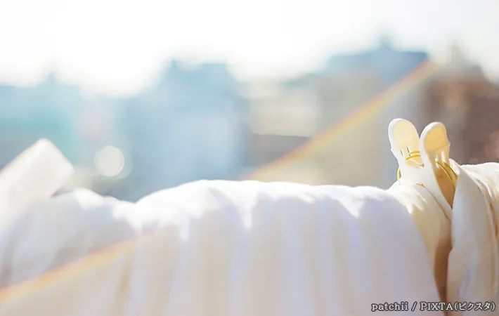 布団を干している写真