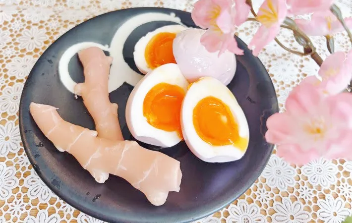 『食べるマヨネーズ!?半熟卵の岩下漬け』の完成写真（撮影：キジカク）