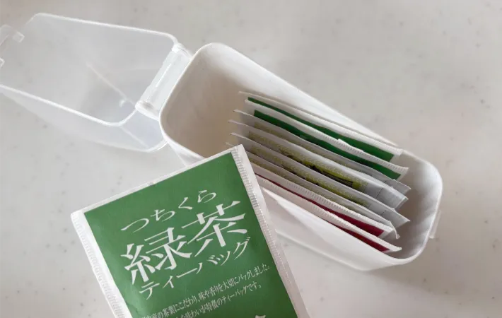 ティーバッグを収納した画像（撮影：エニママ）