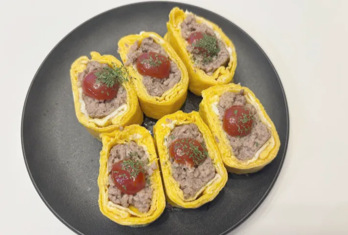 挽肉入りの玉子焼きの画像（撮影：エニママ）