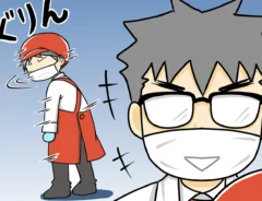 スーパーマーケットの店員の漫画