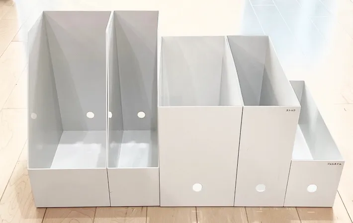 『再生ポリプロピレン入りファイルボックス』の写真（撮影：Classy Life）