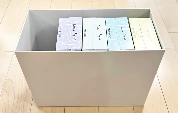 『再生ポリプロピレン入りファイルボックス』の使用写真（撮影：Classy Life）