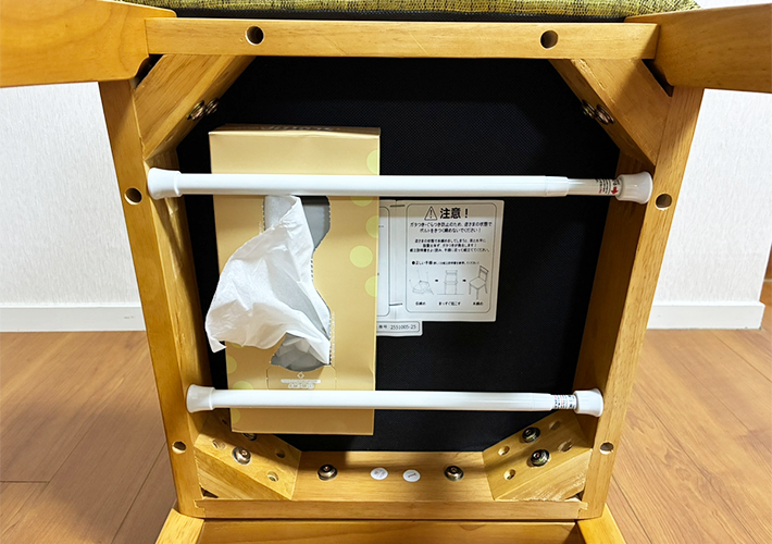 つっぱり棒の活用写真（撮影：grapeライフハック編集部）