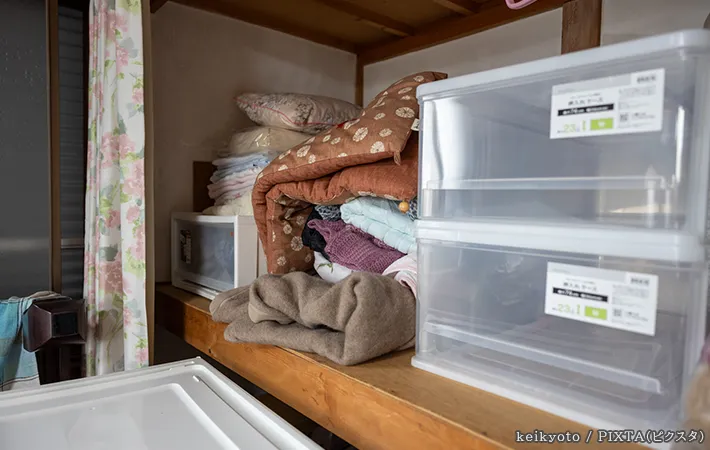 押入れの収納ケースの写真