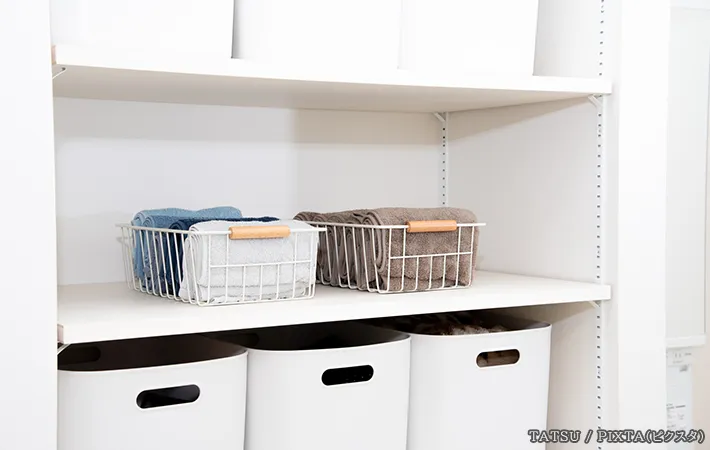 収納グッズを使用した写真