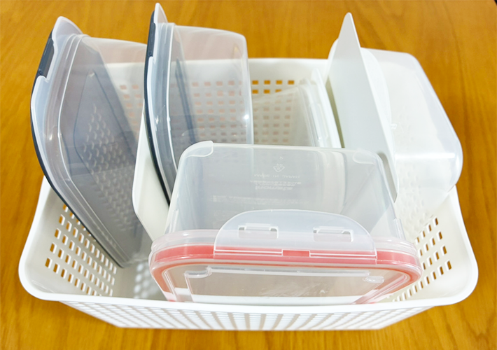 タッパー収納の写真（撮影：grapeライフハック編集部）