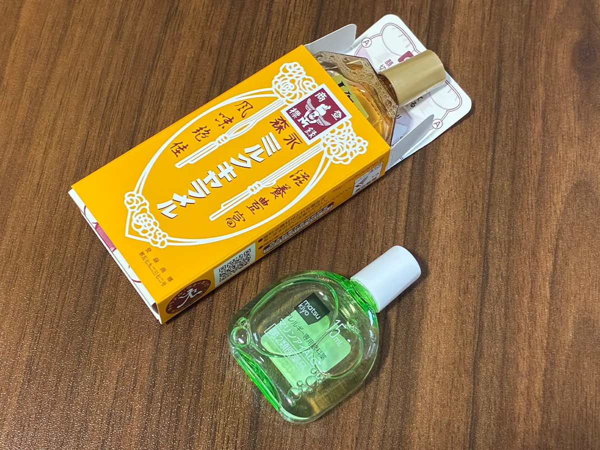 目薬を入れた『森永ミルクキャラメル』の空き箱の写真（撮影：grapeライフハック編集部）