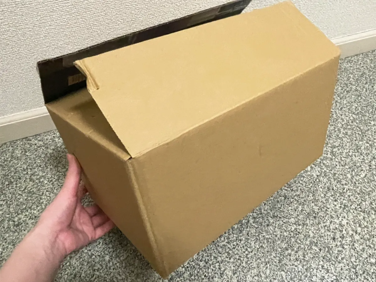 ダンボールの写真（撮影：grapeライフハック編集部）