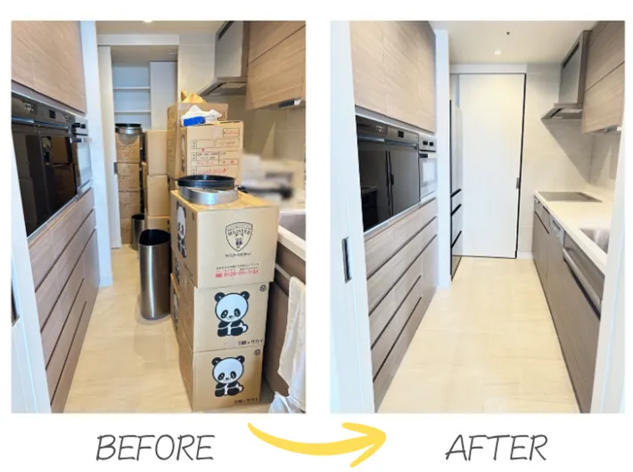 キッチンの比較写真（撮影：Classy Life）