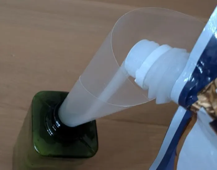 スムーズに詰め替えできた様子