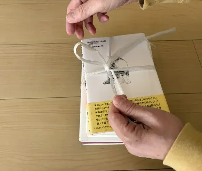 ひもを引っ張っている様子（撮影：grapeライフハック編集部）