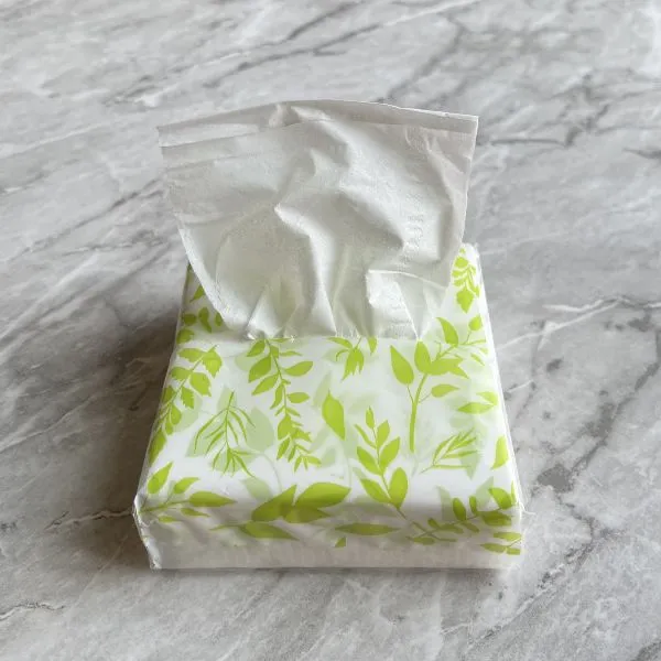 残り半分のティッシュを普段使いしている様子（撮影：grapeライフハック編集部）