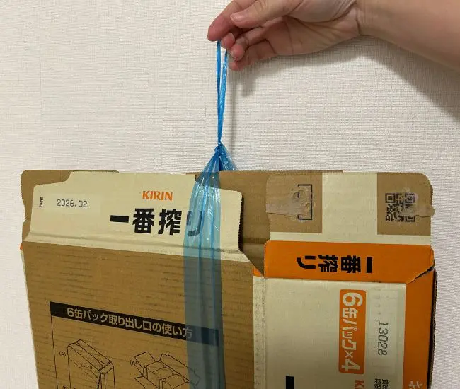 ダンボールを持ち運ぶ様子（撮影：grapeライフハック編集部）