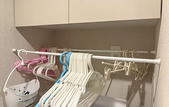 ハンガーをかけた写真