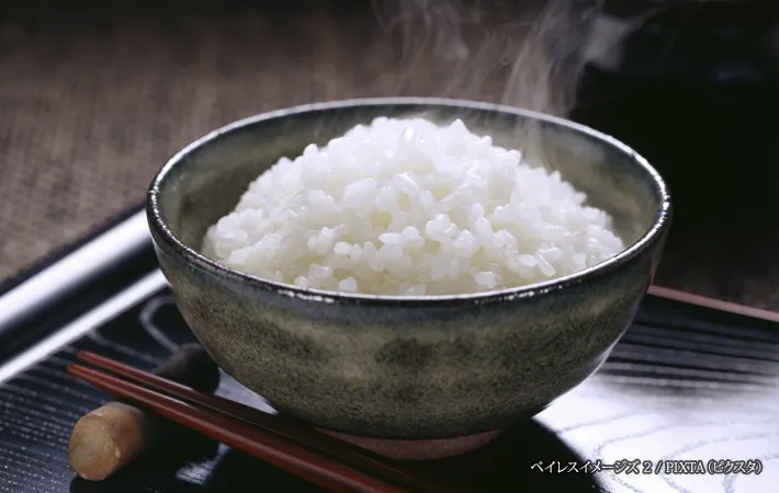 『茶碗に盛ったコシヒカリご飯』の写真