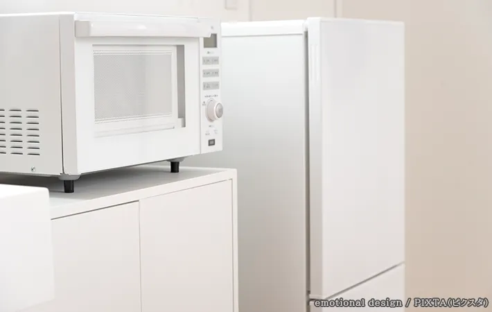 冷蔵庫などの家電の写真