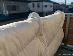 干した布団の写真