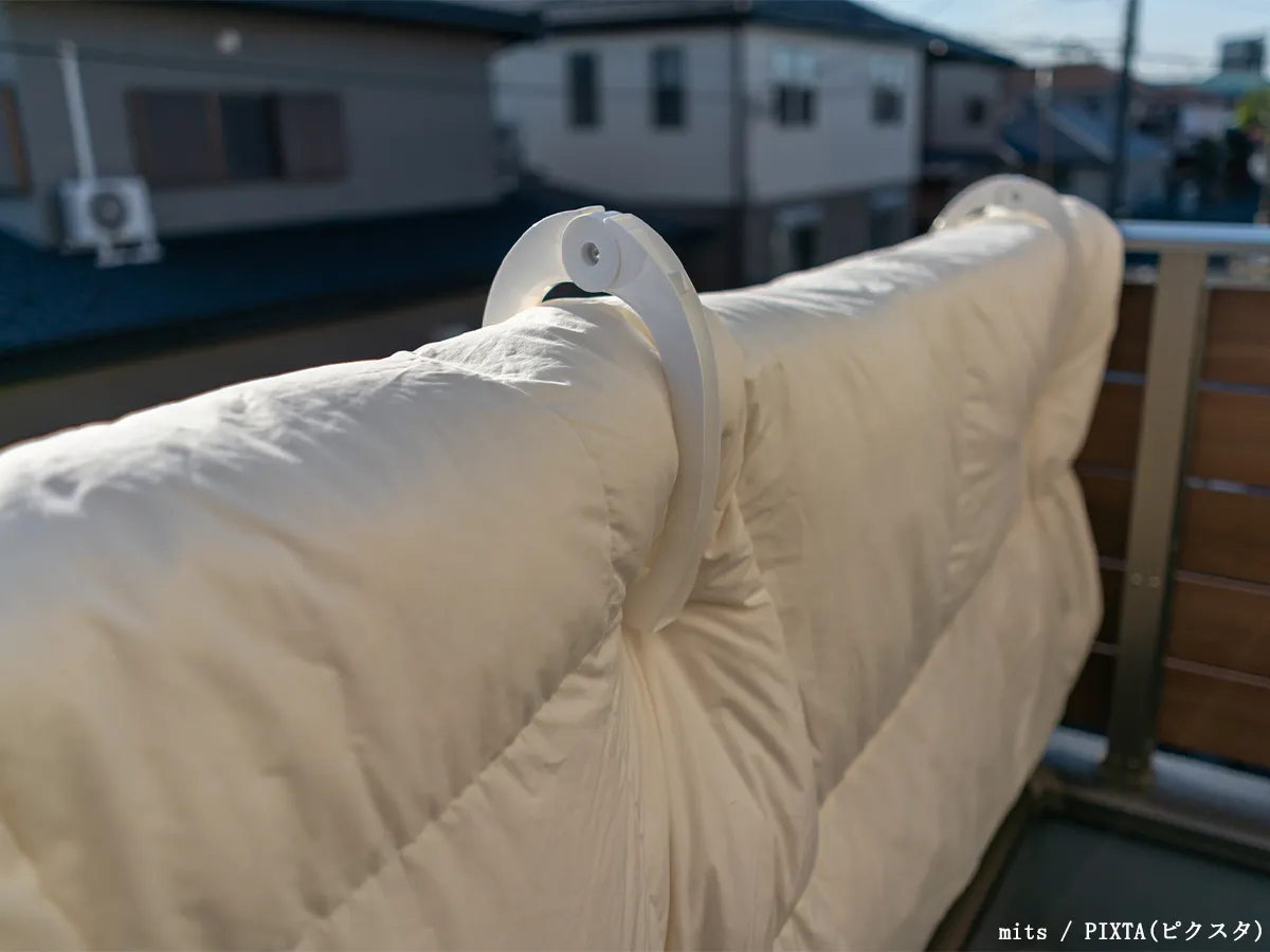 干した布団の写真