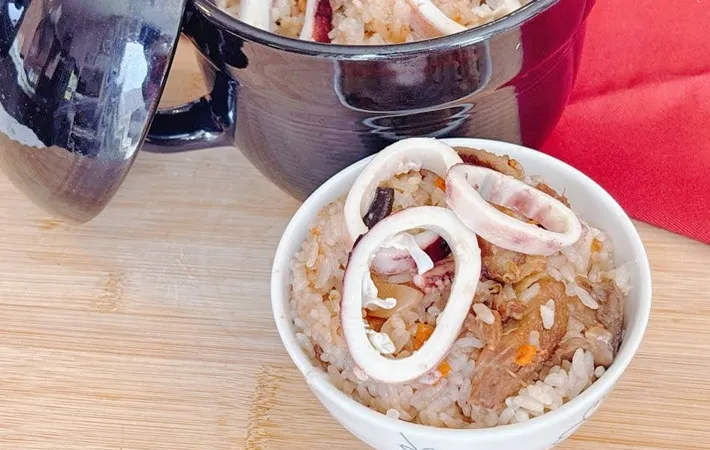 『もっちりいかめし風釜めし』の完成写真（撮影：キジカク）