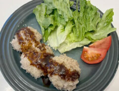 レンチンでとんかつを作る写真