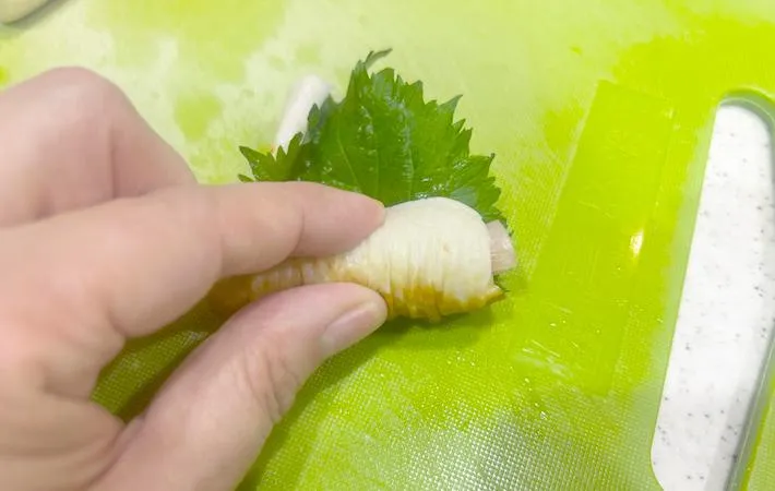 大葉を巻いた画像（撮影：エニママ）