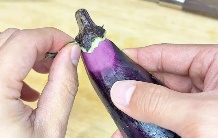 『ナスのヘタの取り方』の写真（撮影：キジカク）