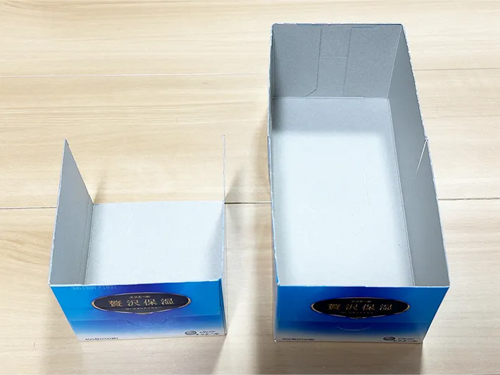 加工したティッシュの空箱の画像（撮影：grapeライフハック編集部）