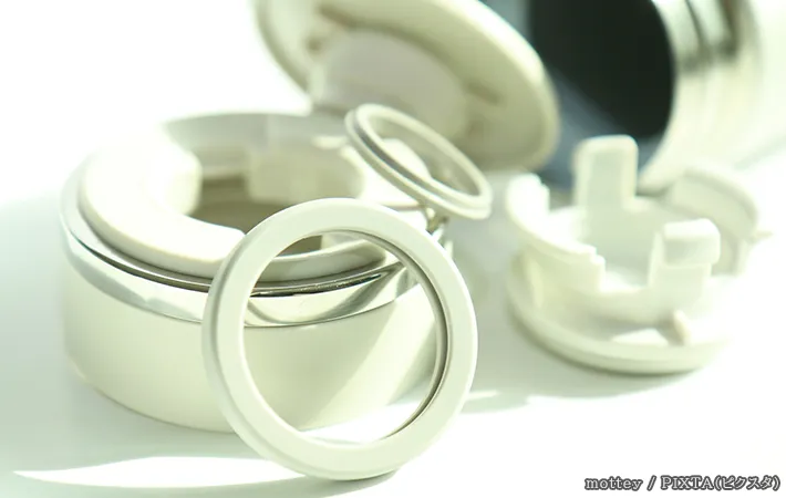 水筒のパッキンなどの写真