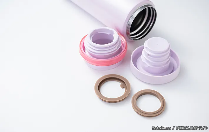 水筒のパッキンなどの写真