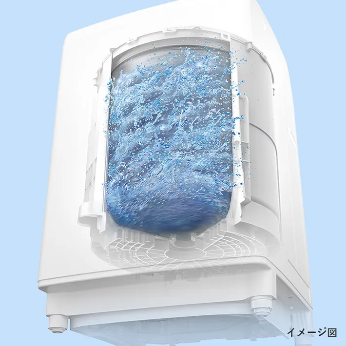 洗濯槽を洗っている写真