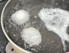 『キッチンペーパーで味玉』を作る写真（撮影：キジカク）