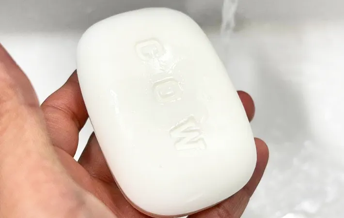 『固形石鹸を湿らせる』写真（撮影：キジカク）