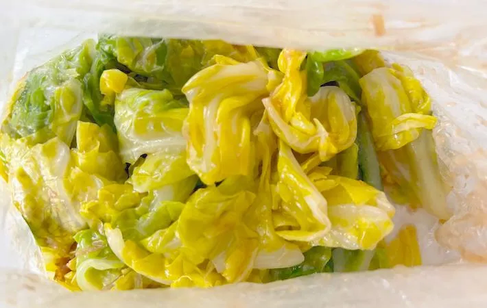 春キャベツと材料をもみ込んだ画像（撮影：エニママ）