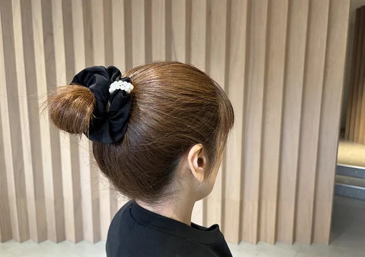 『お団子ヘア』の写真