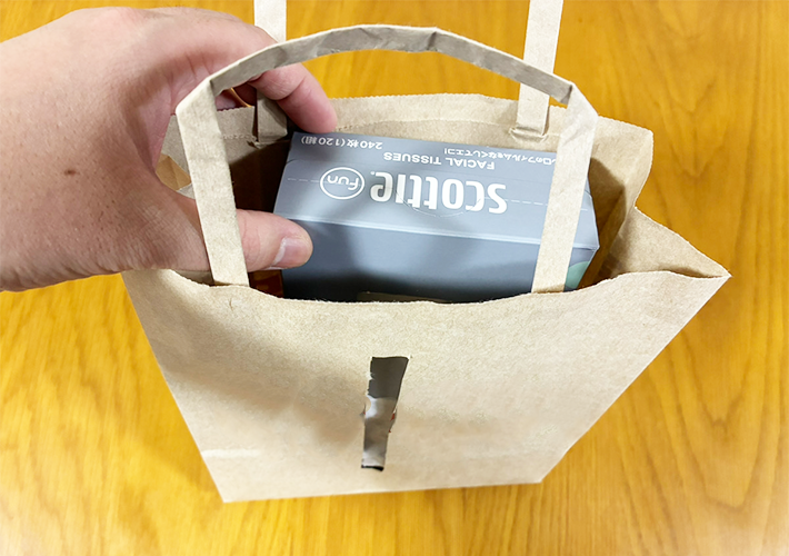 紙袋の活用写真（撮影：grapeライフハック編集部）