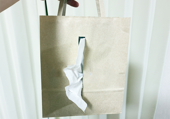 紙袋の活用写真（撮影：grapeライフハック編集部）