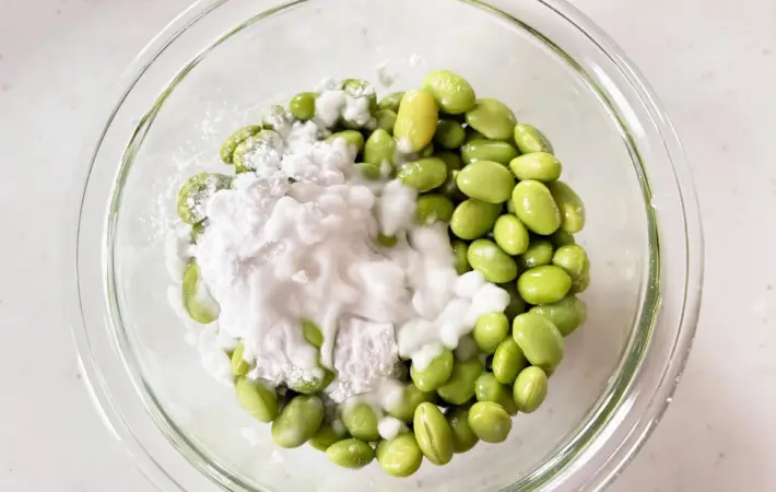 片栗粉と水を加えた画像（撮影：エニママ）