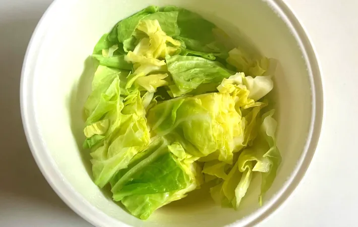 加熱後のキャベツの写真（撮影：エニママ）