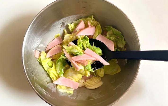 ハムを代用した写真（撮影：エニママ）