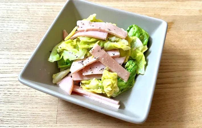 ハムを代用した場合、盛り付け写真（撮影：エニママ）