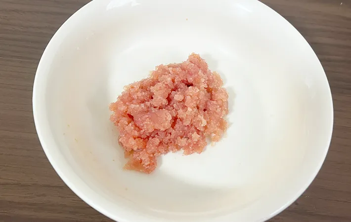 明太子をほぐした画像（撮影:エニママ）　