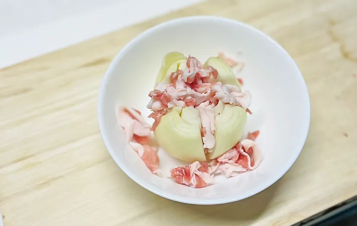 豚肉とタマネギの写真