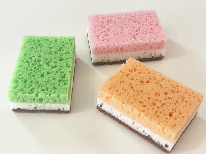 並べたスポンジの写真