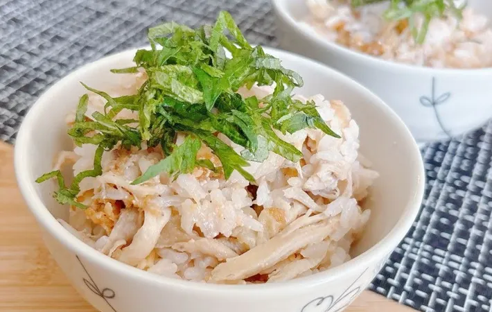 『チキンとたらこの炊き込みごはん』の完成写真（撮影：キジカク）