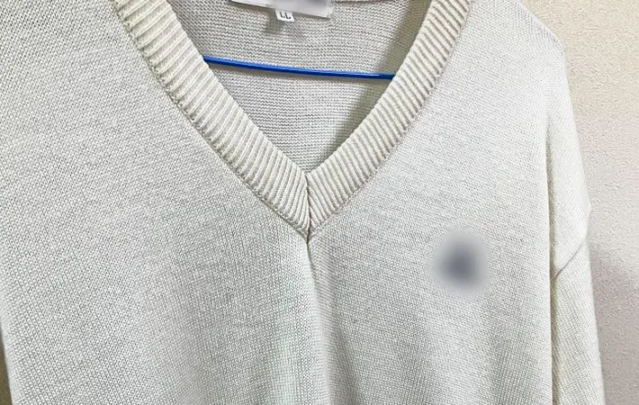 きれいになったセーターの写真（撮影：Heulie）