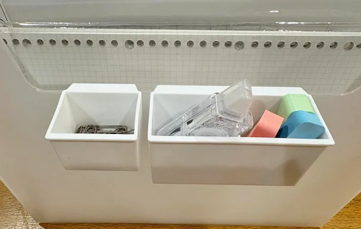 『ダイソー ファイルボックス専用グッズ』の使用写真（撮影：Classy Life）