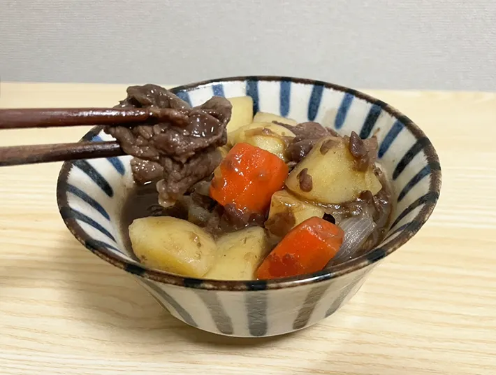 『あずきバー』で味つけした肉じゃがの写真（撮影：grapeフード編集部）